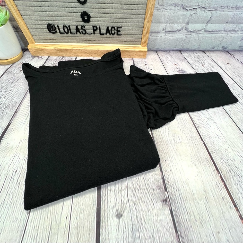 ANA Long Sleeve Scoop Neck Tee with Wide Cuffs - Picture 2 of 7